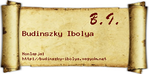 Budinszky Ibolya névjegykártya