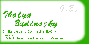 ibolya budinszky business card